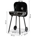Grill węglowy ogrodowy z pokrywą na zawiasach + kółka MultiGarden