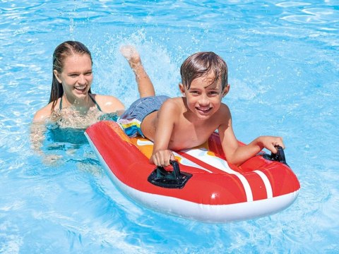 Deska do pływania dmuchana z uchwytami dla dzieci czerwona INTEX 58165 RED Deska do pływania dmuchana z uchwytami dla dzieci czerwona INTEX 58165 RED