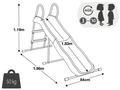 Zjeżdżalnia dla dzieci ogrodowa ślizg 183 cm stal tworzywo INTEX 44106 Zjeżdżalnia dla dzieci ogrodowa ślizg 183 cm stal tworzywo INTEX 44106